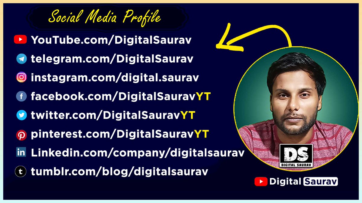 DigitalSauravYT's tweet image. @DigitalSauravYT  Social Media Profile Link 👇
#digitalsaurav #socialmedia #profilelink #digitalcreator #videocreator #sauravsingh #vbicreations
