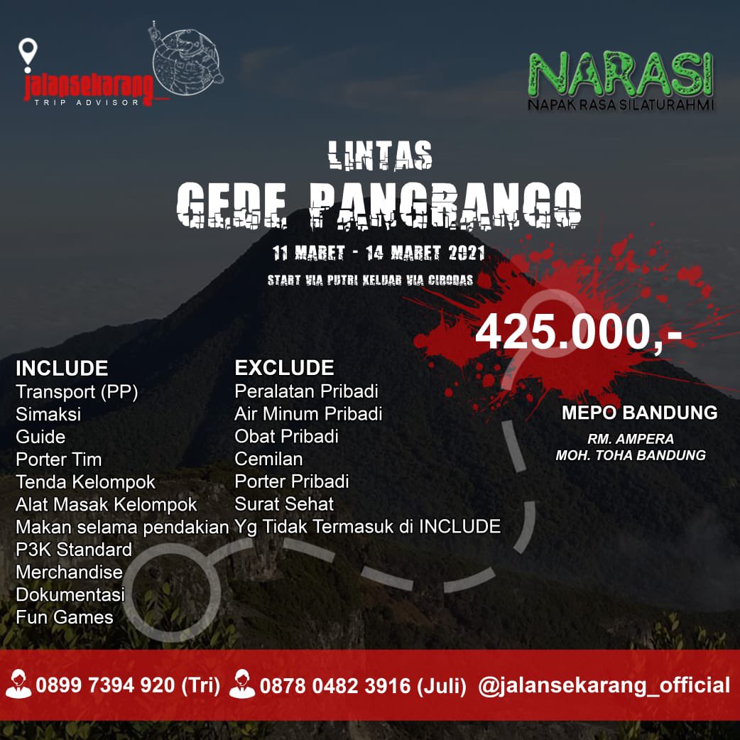 initialjeka's tweet image. Yg nyari barengan lintas Gede Pangrango kuy merapat!!!