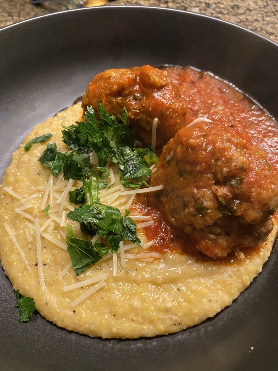 amanda_adkins's tweet photo. Hooray ... it is #NationalMeatballDay  ... with polenta. #CosmicFoodAdventure !!! https://t.co/lMXzT1mbvp