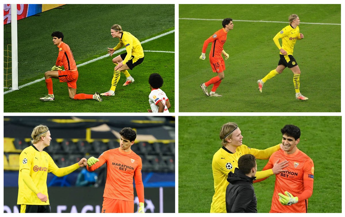 هالاند 🆚 ياسين بونو عداوة أثناء المباراة🤛🤜 صداقة بعد انتهائها 🤝