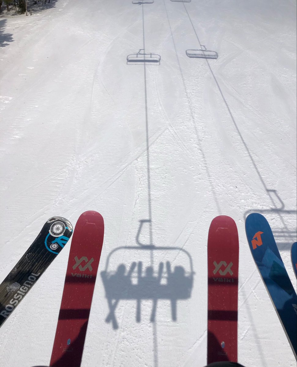 1st day of spring skiing at #MtSnow