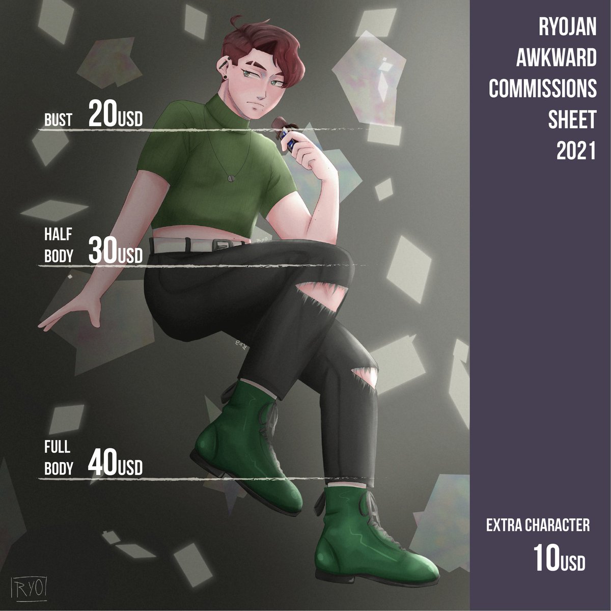 RyoAwkward's tweet photo. ✕ COMISIONES ABIERTAS ✕

✕ Pago por Paypal, oxxo o transferencia.
✕ Reservas y dudas al DM.

 🌧️RTs son bien apreciados.🌧️

#commission #commissionsopen #comisiones #comisionesabiertas https://t.co/djNLBRHNux