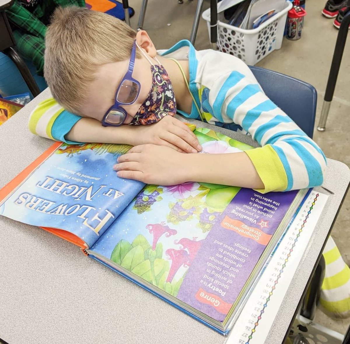 HeritageNL's tweet image. We kicked Spirit Week off yesterday with PJ Day. 1st grade seemed to take it a bit too literally. #HCSTransform