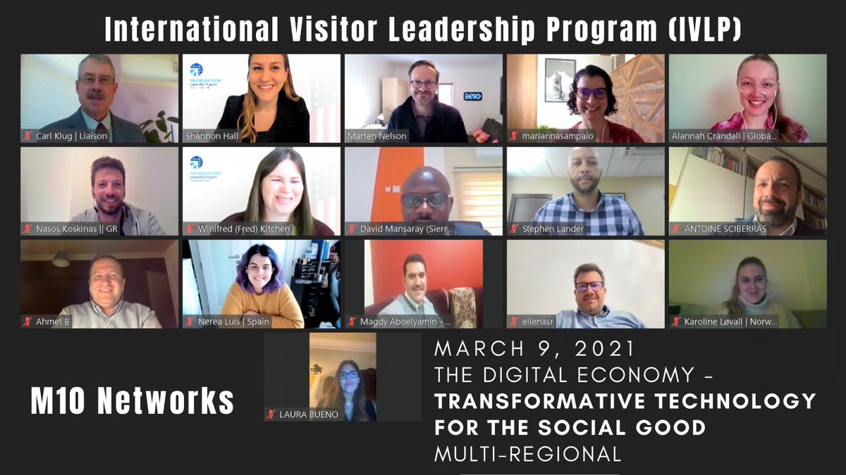 GlobalTiesSF's tweet photo. Today's #IVLP Virtual meeting with @m10io centered on #cryptocurrency, local currencies, culture change, energy consumption in #bitcoin mining, and how #M10 allows banks to use #digitalmoney instead of conventional payment systems. #blockchain #financialinclusion #tech4socialgood https://t.co/0Zyq7QaHee