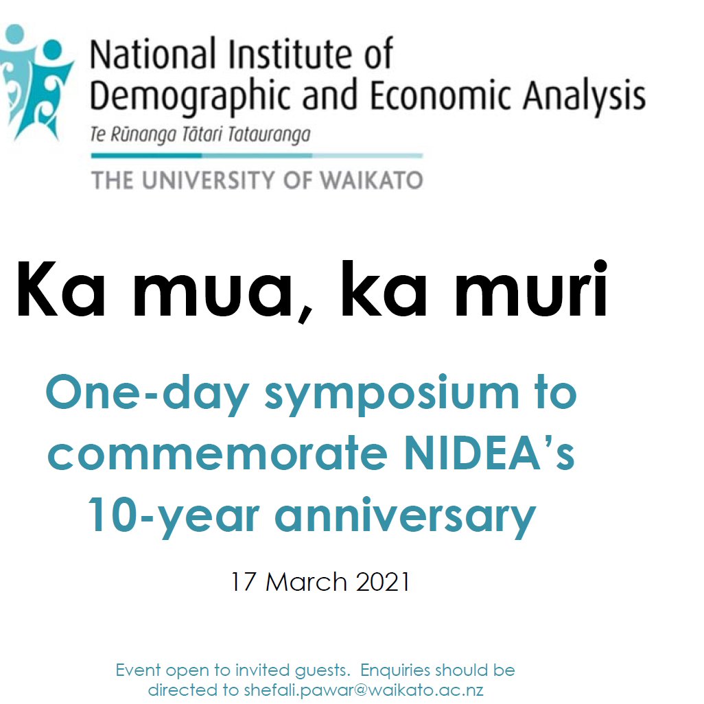 Kua rere mātou! We're all set to celebrate our 10th NIDEA birthday next week with a population symposium 'Ka mua, ka muri' 👇