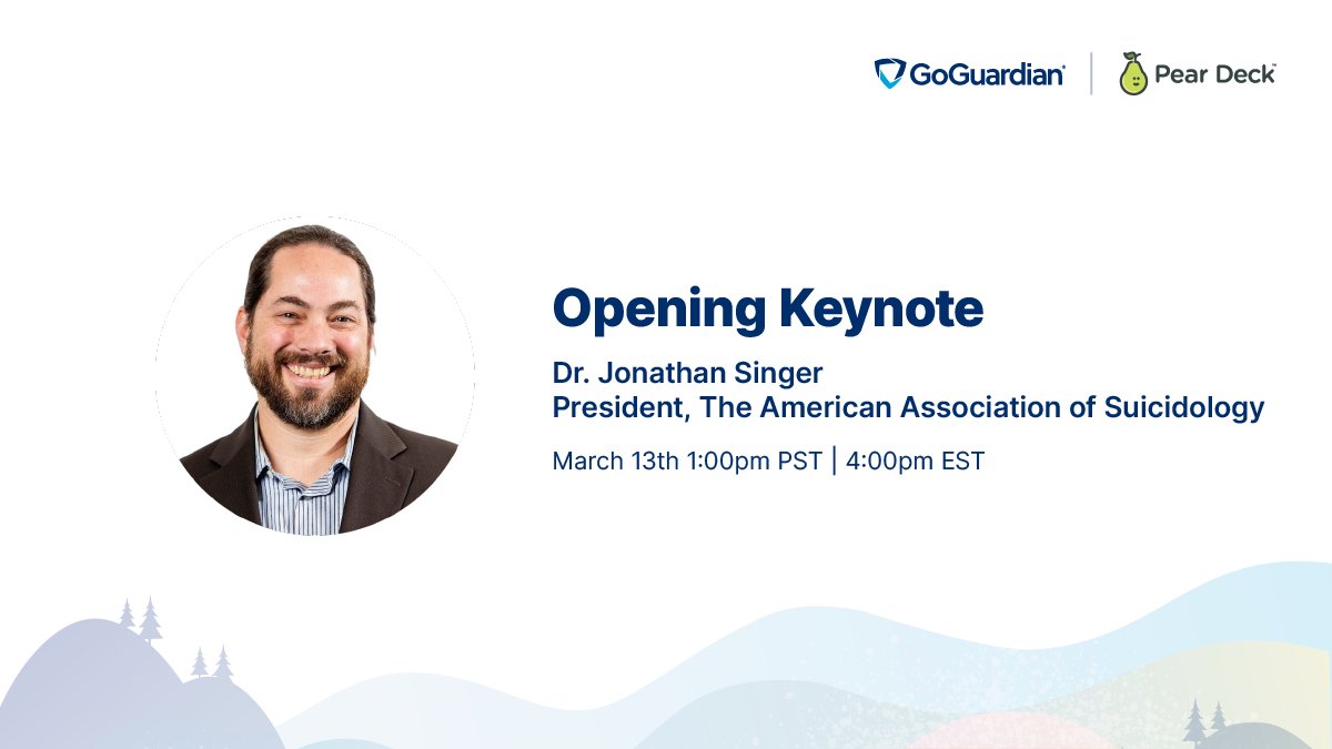 goguardian's tweet photo. Join us this Saturday as @socworkpodcast’s Dr. Jonathan Singer shares insights on suicide warning signs, tips for online settings, addressing #SuicidePrevention, and more on #MentalHealth in schools.
Register for #ConversationsAbout: https://t.co/oMgfWsxA85 https://t.co/ic1YARU4YG