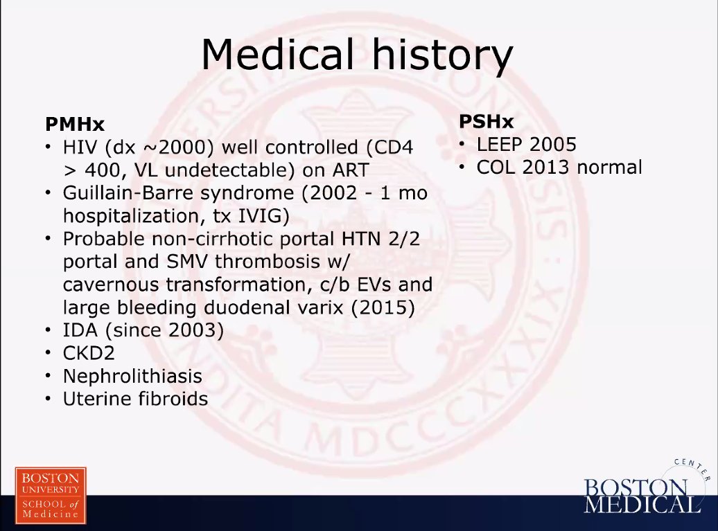 Next, <a href="/The_BMC/">Boston Medical Center</a> GI's James Connolly presents a 57yo Ugandan woman w/ HIV on ART, non-cirrhotic portal HTN 2/2 portal SMV thrombosis p/w post-prandial epigastric pain, vomiting and weight loss
#MedEd #GITwitter #BostonInterHospitalGIConference
