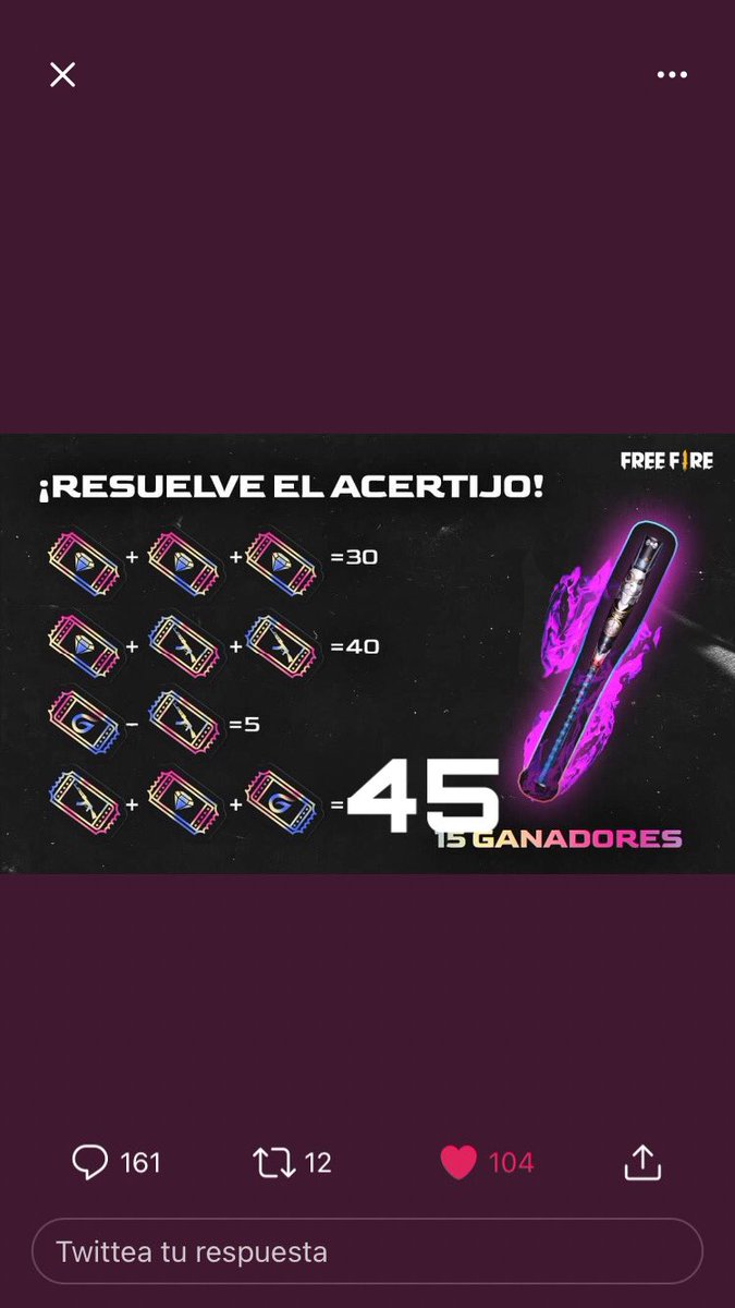 77_maykol's tweet photo. @freefirelatino Mi ID: 1262400009 ojalá me lo des ojete! https://t.co/lSmYXtT4pX