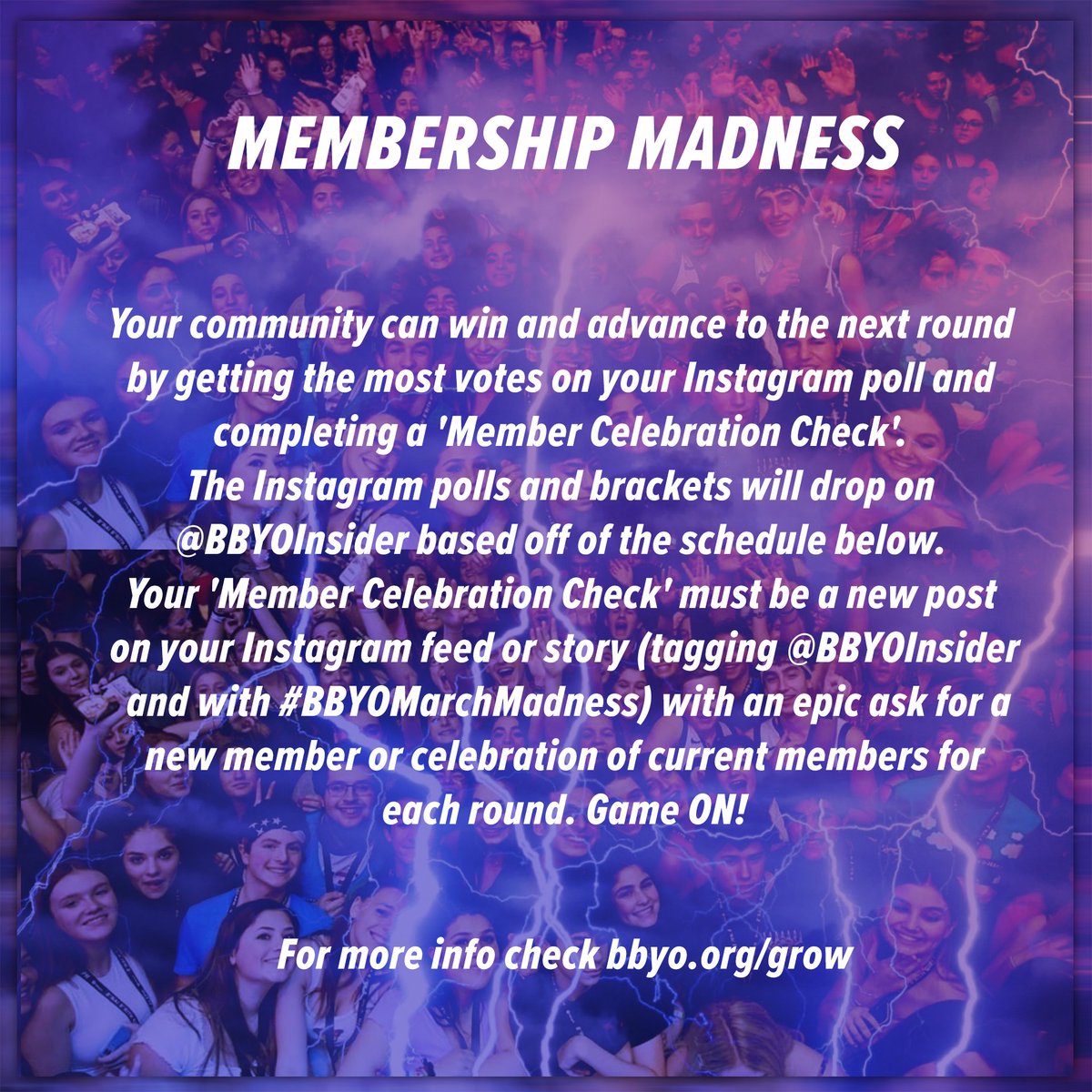 March Madness is BACK. Redesigned to see BBYO communities around the world celebrate their members. Check out the full view of the bracket and make your predictions by doing to
challonge.com/BBYO2021. #BBYOMarchMadness