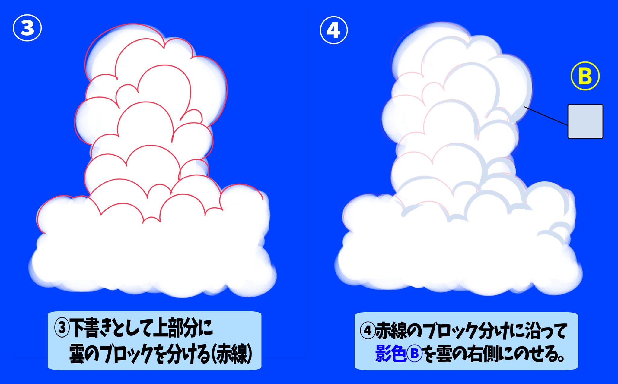 吉村拓也 イラスト講座 モコモコの入道雲がすぐ描ける手順 吉村拓也 イラスト講座 モコモコの入道雲がすぐ描ける手順
