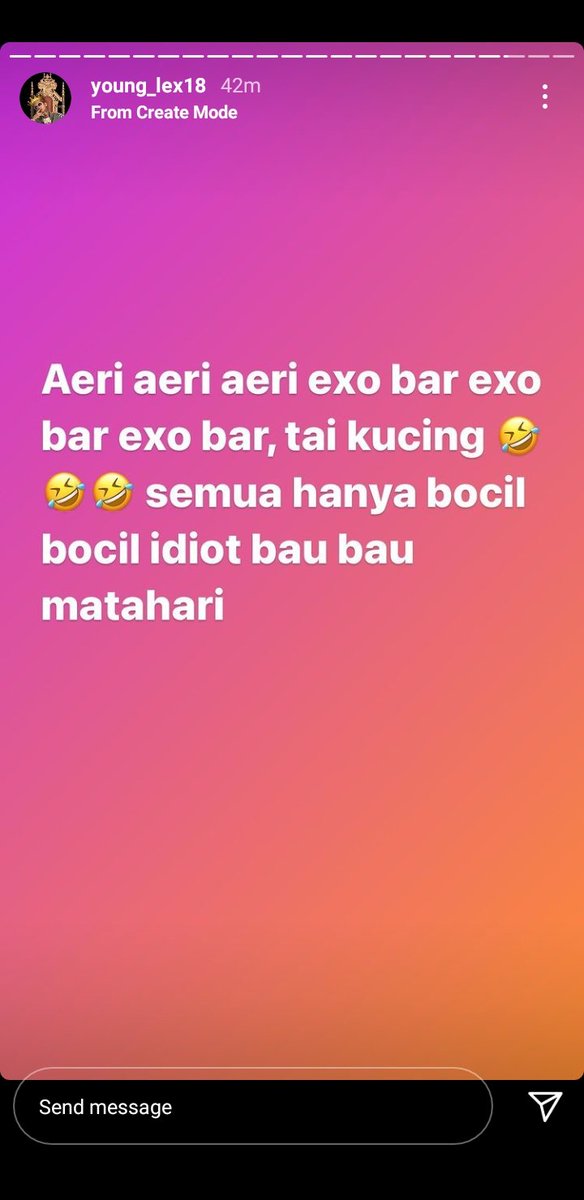 happyaangg's tweet photo. Dihh apesih ni org. Udah nge plagiat punya org gak tau diri pula. Yg ngehina fisik lu siape? Yg ada elunya yg ngehina fisik org. Tai anjing emg nih org sama kyk pengikut2 nya
YOUNG LEX APOLOGIZE TO LAY ZHANG
#ApologizeToLay
#YounglexApologizetoLayZhang https://t.co/wlJm1xhlh1