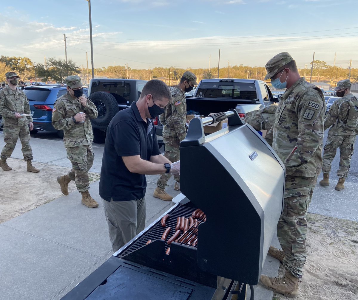 Who is this masked man!? It’s none other than CSM Isaac Allender, grilling up some food for the EOD trainees during another Tailgate Tuesday Talk session-providing opportunity to share food and conversation concerning all things Army (and just life in general). @59thOrdnanceBDE