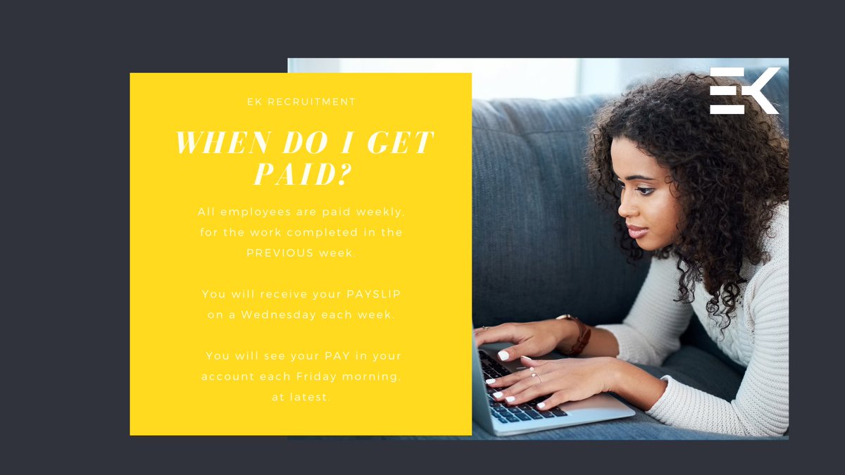 RecruitmentEk's tweet photo. Not sure when to expect your pay? FRIDAY is your lucky day!!

Please contact our payroll coordinator cheska@ekrecruit.com.au or call us on 1300 011 335 if you haven't received your pay by Friday morning or have any other questions. 
#pay #payroll #wages #recruitment https://t.co/nWnm3mL9Tj