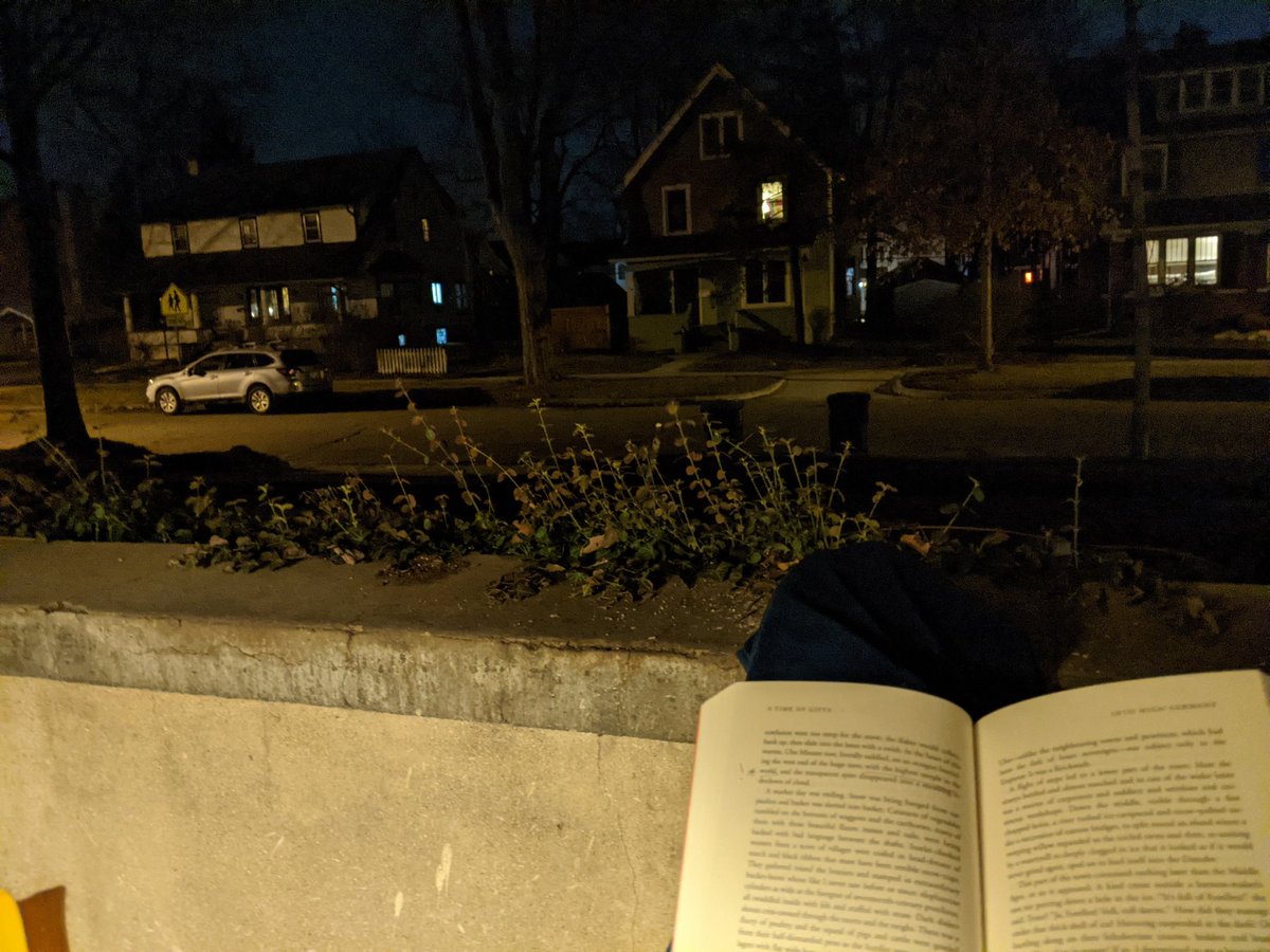 TimMcKayMI's tweet photo. It's a little chilly for reading on the porch tonight, but nothing a few blankets & a hoodie can't take care of. #MarchInMichigan https://t.co/gFw2s0n9bD