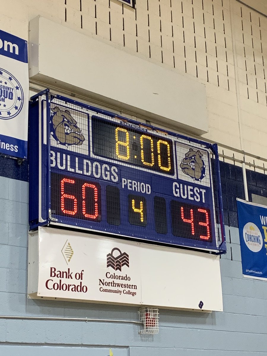 CDP_Sports's tweet photo. At the end of three, the Bulldogs are up 60-43, led by Papierski’s 17 points @Craig_press @DanMohrmann #MCHSHoops #COPreps https://t.co/5ELqOq3Eei