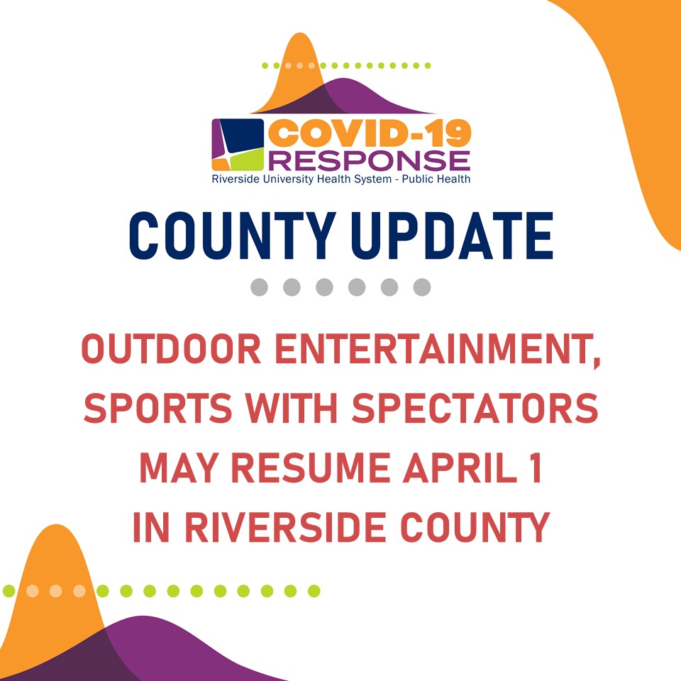 RUHSPH's tweet image. The number of spectators allowed is dependent on the county’s color-coded tier of the state’s reopening framework. #RivCoNOW #RUHealth ow.ly/YLio50DUM1N