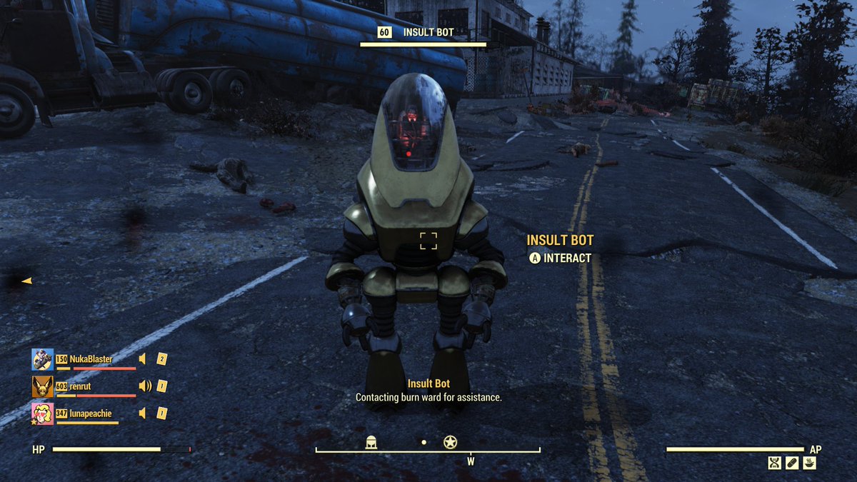 lunapeachie's tweet photo. #InsultBot strikes again! #Fallout76 https://t.co/kfc2BZBlAS