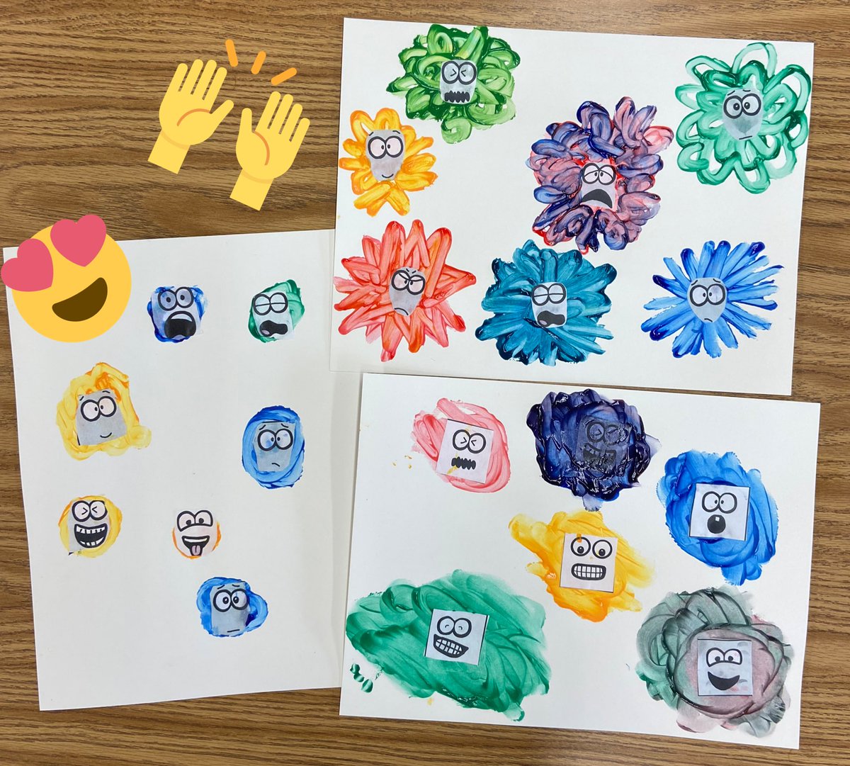MrsJChevalier's tweet photo. Today’s LIPI lesson @LentK8 was about empathy and being better together🙌 After we read, talked, and wrote, we finger painted! So therapeutic and fun! https://t.co/msvJTwXrEv