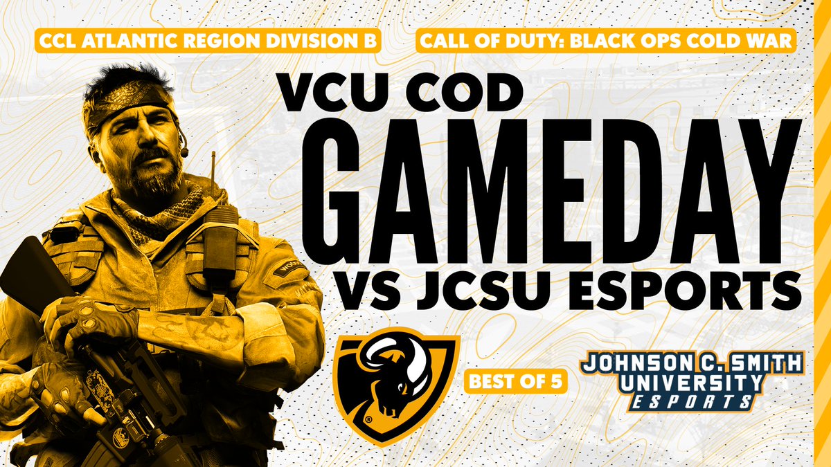 EsportsVCU's tweet photo. The @VCUCoD squad faces off against @jcsuesports for their final match of the regular season. Let's end the regular season strong! #GoVCU๐
๐บ Watch the match at:
https://t.co/5h2iJJxF2L https://t.co/fX5oGhDszv