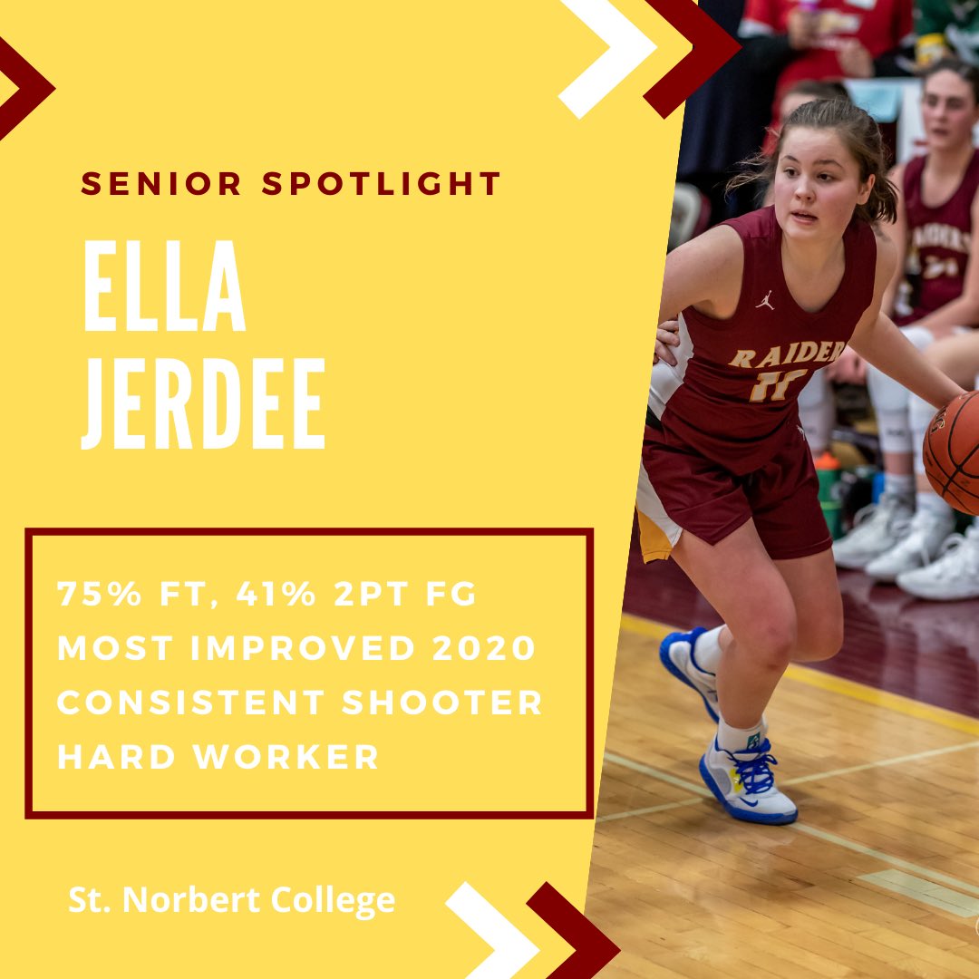 NHSRaidersGBB's tweet photo. Our next senior is Ella Jerdee! Her dedication is unparalleled, and she uses every opportunity to work on her game. Ella works hard on both ends of the floor and is an excellent teammate. She is a great example of a Raider on and off the court! @AdNorthfield https://t.co/dLSnYqvxsg