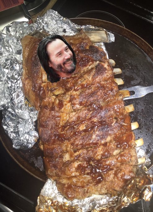 I made Keanu Ribs! Thank you.  #keanureeves https://t.co/MXUXOGnzIs<a href="/tag/keanureeves"class="tags">#keanureeves</a>