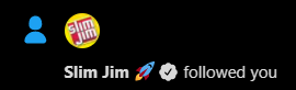 Looks like <a href="/SlimJim/">Slim Jim 🚀</a> is ready to #DoOnlyGoodEveryday! Thanks for the follow :)