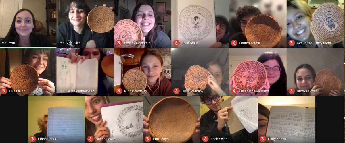 KristaNDalton's tweet image. While we couldn't meet in person, my Jewish magic class made air-dry clay bowls and wrote their incantations {virtually} together. (Some practiced on paper while their bowls were still drying)