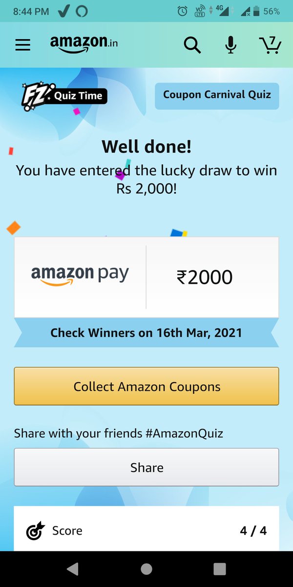 ManojitKumarMa4's tweet photo. #AmazonQuiz https://t.co/9N6wOC7edN