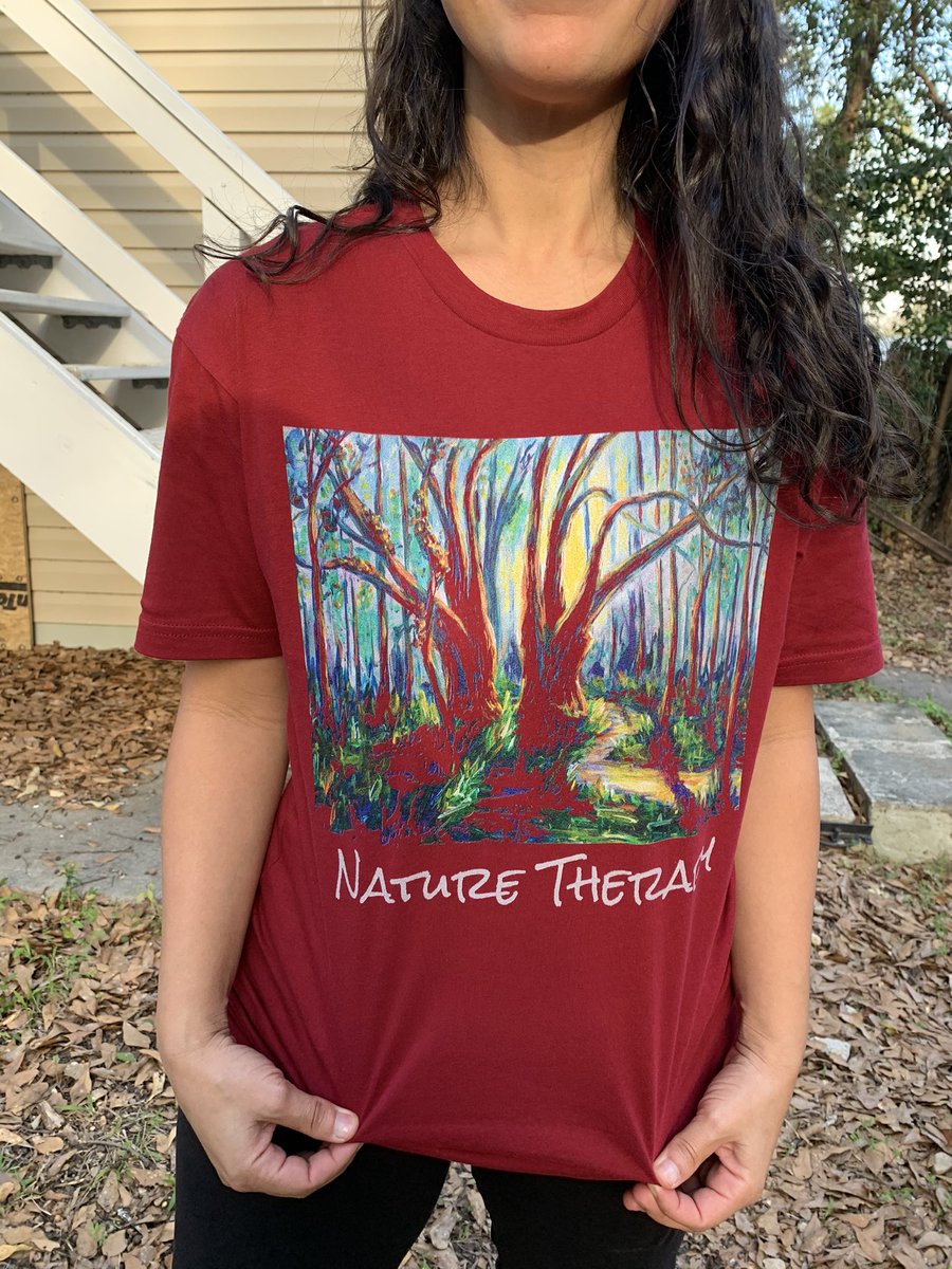 CreativeAnimal_'s tweet photo. Made some T-shirts based on my paintings... here’s my friend Mary showing off one of the first prints. #naturetherapy #hike #artist #pleinairpainting https://t.co/c9JajXe4TM https://t.co/7I7zjGQ5c2