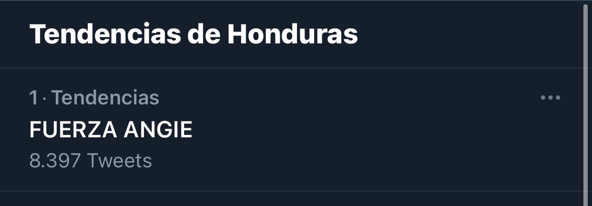 FUERZA ANGIE 

Se encuentra actualmente en tendencia 
#1 Honduras 🇭🇳 
#14 Mexico 🇲🇽