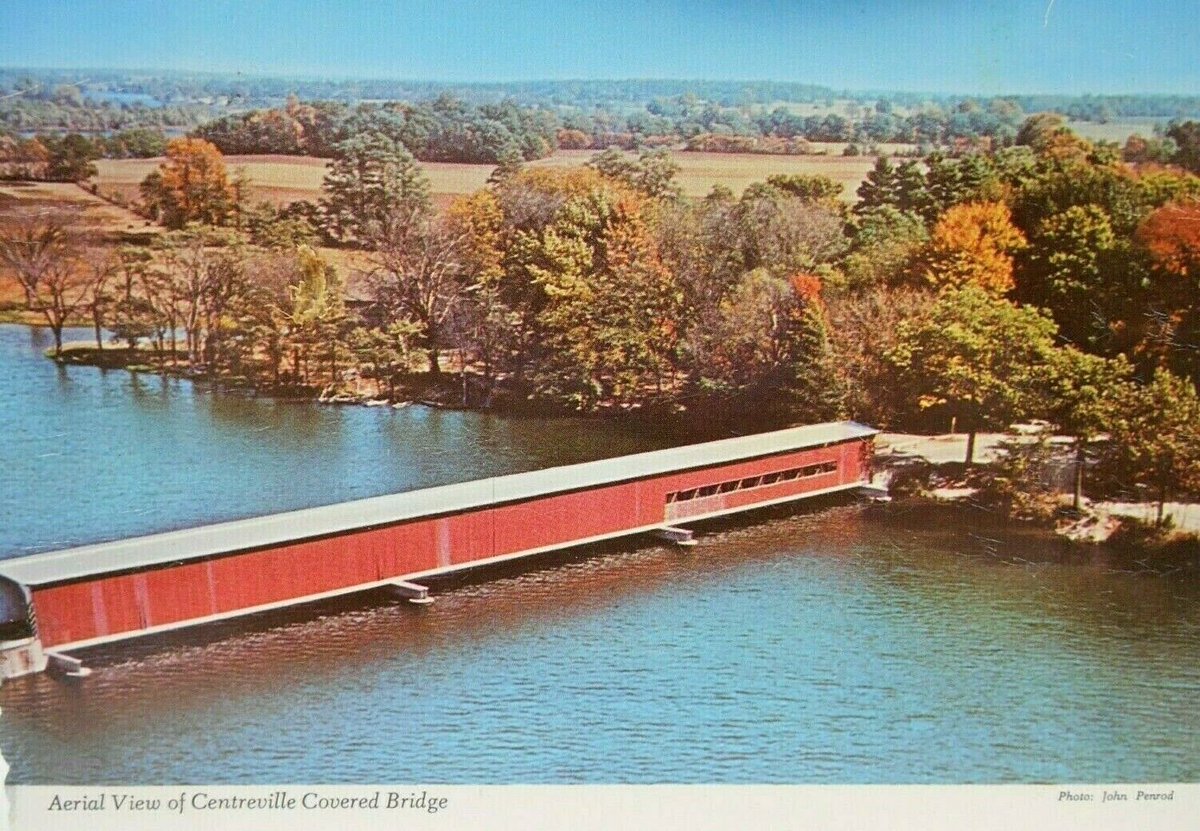 MichiganHist's tweet photo. Covered bridge near Centreville - postmarked 1983 (ebay)
#StJosephCounty https://t.co/oKy0DQZYVy