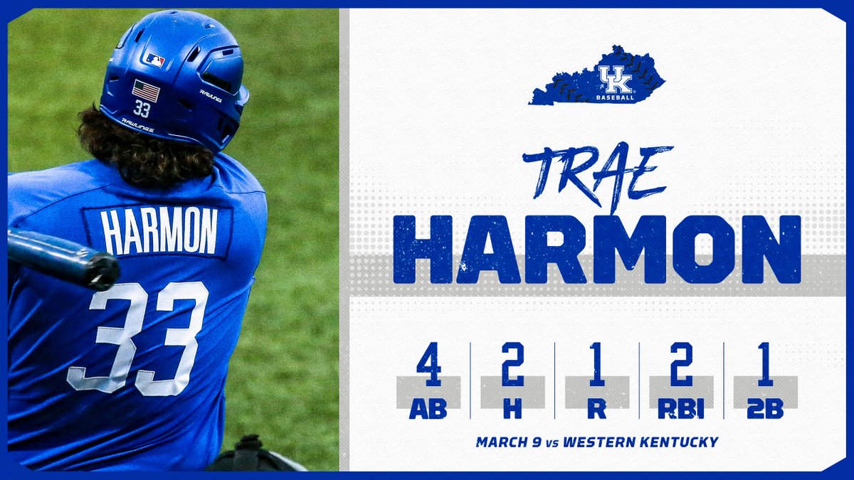 UKBaseball's tweet photo. 𝕀𝕟 ℍ𝕒𝕣𝕞'𝕤 𝕎𝕒𝕪 - @HarmonTrae put on a laser show on Tuesday, twice producing the go-ahead RBI hit, including the game-winner. Even his outs were torched. 

#WeAreUK https://t.co/j1e9Hu9J0z