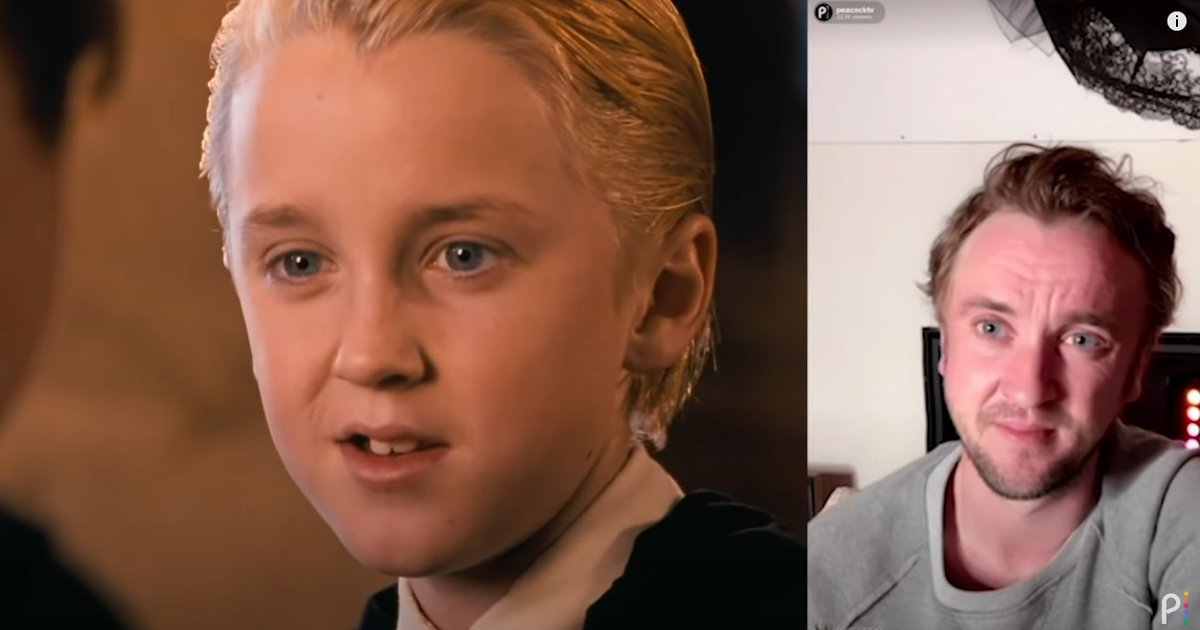 sareja86's tweet photo. A screenshot from @peacockTV 's YouTube channel:
@TomFelton , I love your eye color(s)......then and now.
😉👁️
#harrypotter #Slytherin #HPWatchparty
https://t.co/9FFG73lhx4 https://t.co/HFEOaMQ2z3