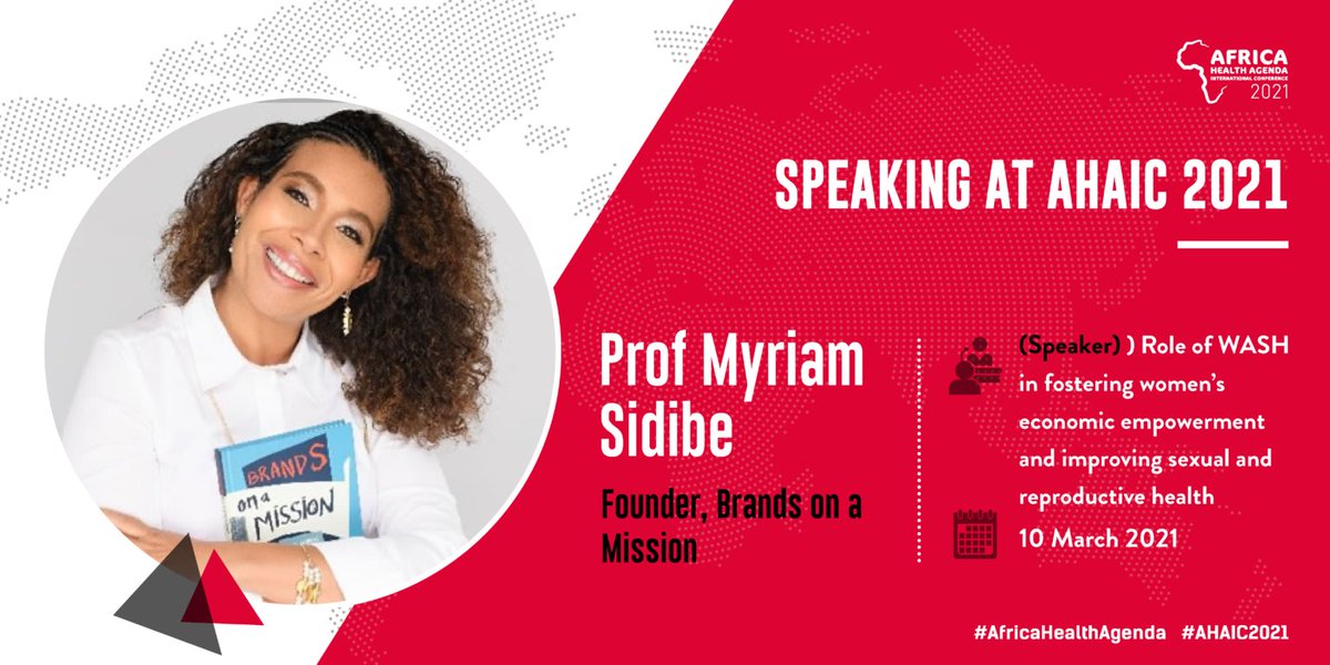 Today I will be speaking at the #AHAIC2021 on the role of WASH in fostering women's economic empowerment and improving sexual and reproductive health, from 4:20pm - 5:20pm EAT.

Don't miss out. Register here: lnkd.in/dCnh483
#AfricaHealthAgenda