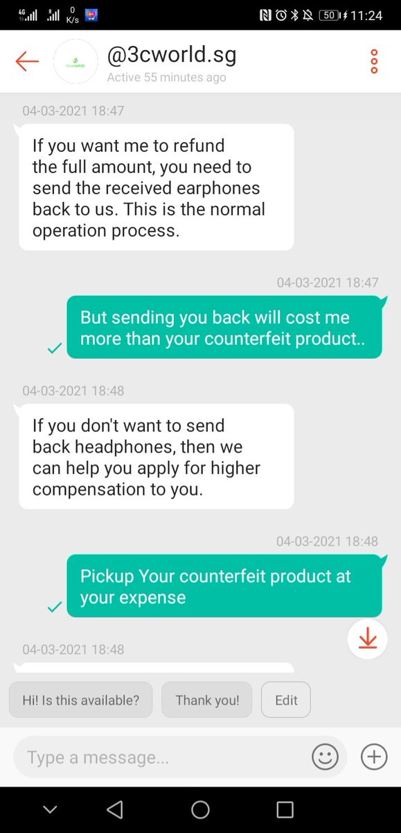 rickesh_tn's tweet photo. @ShopeeSG your sellers are ridiculous when it comes to refunds and customer satisfaction. Do you want people to use your platform or not? These sellers just looking for ratings, selling counterfeit products but you don't care at all. They'll not refund https://t.co/mfuym8asWp