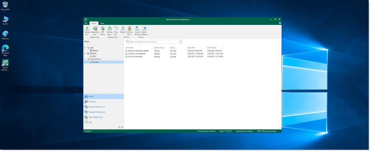 iVirtuAlex's tweet photo. Finally got around to deploying my first ever @Veeam Backup solution for my @VMwarevSphere #homelab / #homedatacenter.  Why did I wait so long?  #VMware #vExpert https://t.co/MWuyOmxYXN