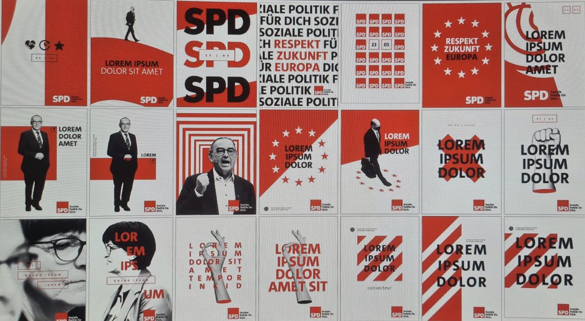 LorenzMaroldt's tweet photo. Sneak-Preview: Diese Plakate hat die neue SPD-Agentur der Parteiführung für den Wahlkampf vorgestellt. https://t.co/LEOzHsJuPw