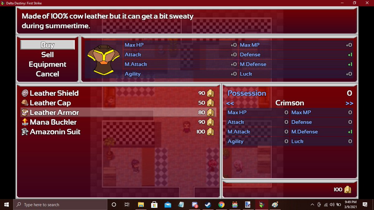 CrimsonNightfox's tweet photo. Ideal armor designs for my #rpgmakermv game. Thought I'd try one of #Yanfly's plugins that allows you to use pictures as icons for items, weapons, & armor. Well then, I got a lot of drawing to do. #rpgmaker https://t.co/wY70SjacE7