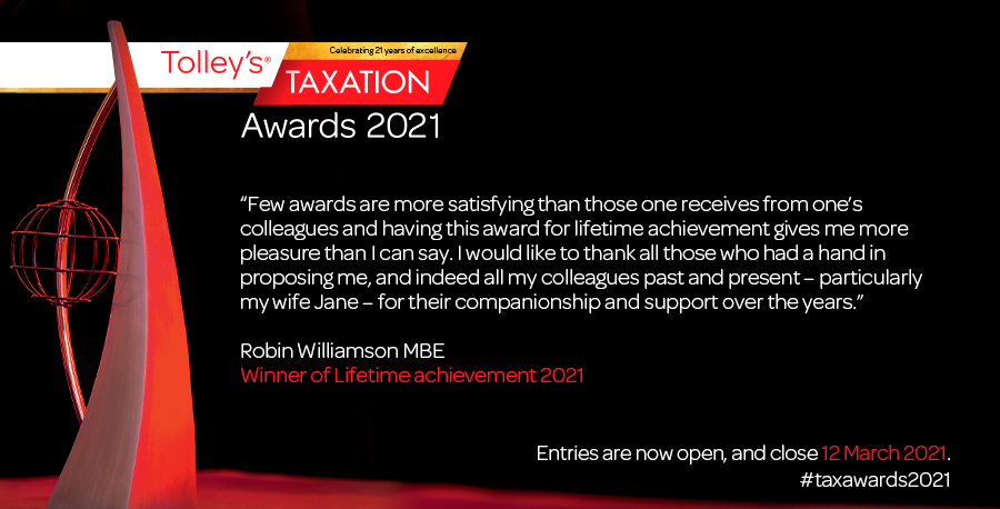 We look forward to celebrating 3 individuals in tax this year and resuming the full awards next year. Nominate your choice of winner today ow.ly/aEhl50DUTTr #TaxAwards2021
