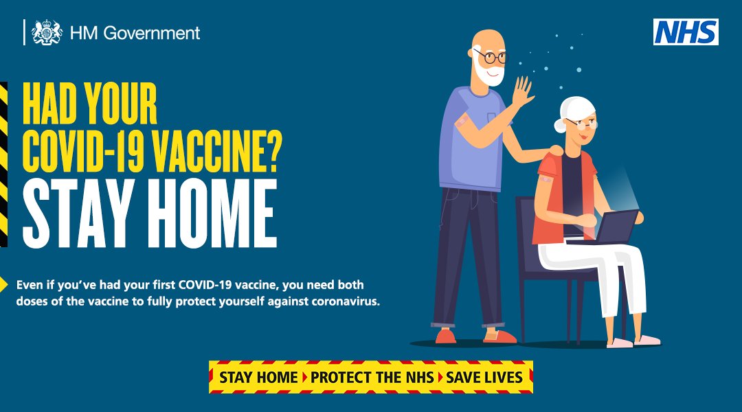 As tempting as it may be, you still need to follow the national guidelines even if you’ve had your vaccination.
Our actions now will determine whether or not restrictions are lifted - let's keep going and not stop now.