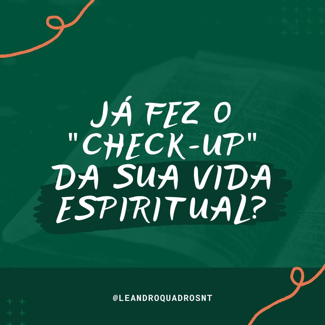 _leandroquadros's tweet photo. Faça uma aferição da #pressão de tua #fé. Cheque os #batimentos cardíacos de tua consagração. Avalie se o sedentarismo não está prejudicando a tua prática da verdadeira #religião. Estás progredindo espiritualmente ou regredindo? Verifique se o pecado te corroendo por dentro. https://t.co/XJr3mGysij