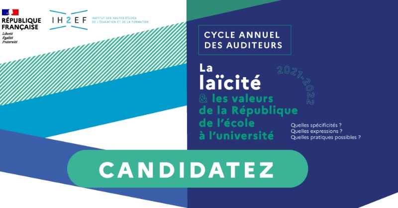 Ih2ef's tweet photo. L'école 🇫🇷 constitue un lieu d'expression particulier de la #laïcité. Comment garantir et transmettre ses principes dans une société en évolution ?
✅ Participez à un cycle de formation de haut niveau
🗓️ Candidatez au #CycleIH2EF avant le 14 mai 👉https://t.co/R9saWipGws