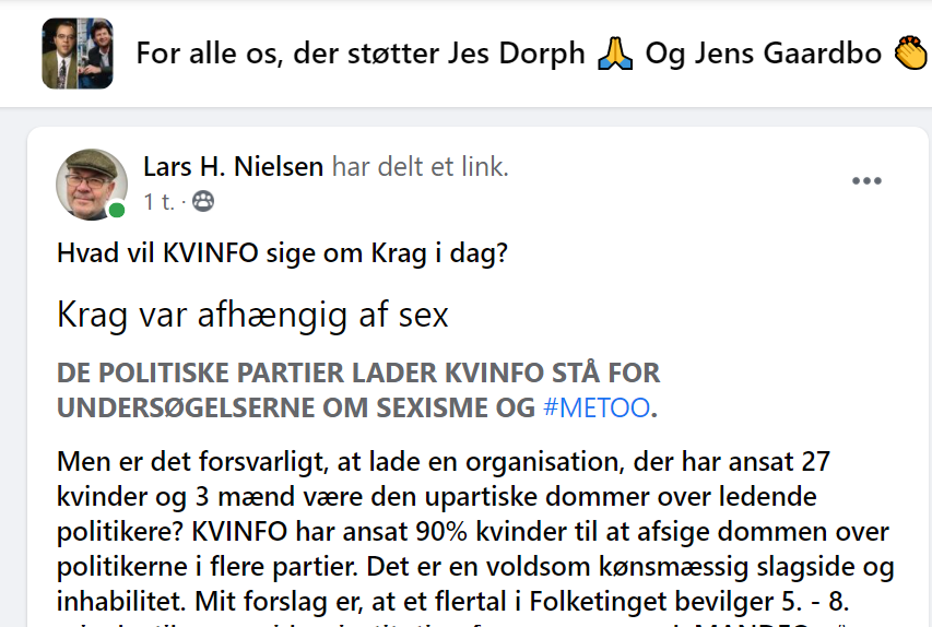 LarsHNielsen2's tweet photo. Hvad vil KVINFO sige om Krag i dag? Krag var afhængig af sex. De politiske partier lader KVINFO stå for undersøgelser om #sexisme og #METOO.
#KVINFO har ansat 90% kvinder til at afsige dommen over politikerne i flere partier. Det er kønsmæssig slagside og inhabilitet #dkpol https://t.co/nDVipQCGFn