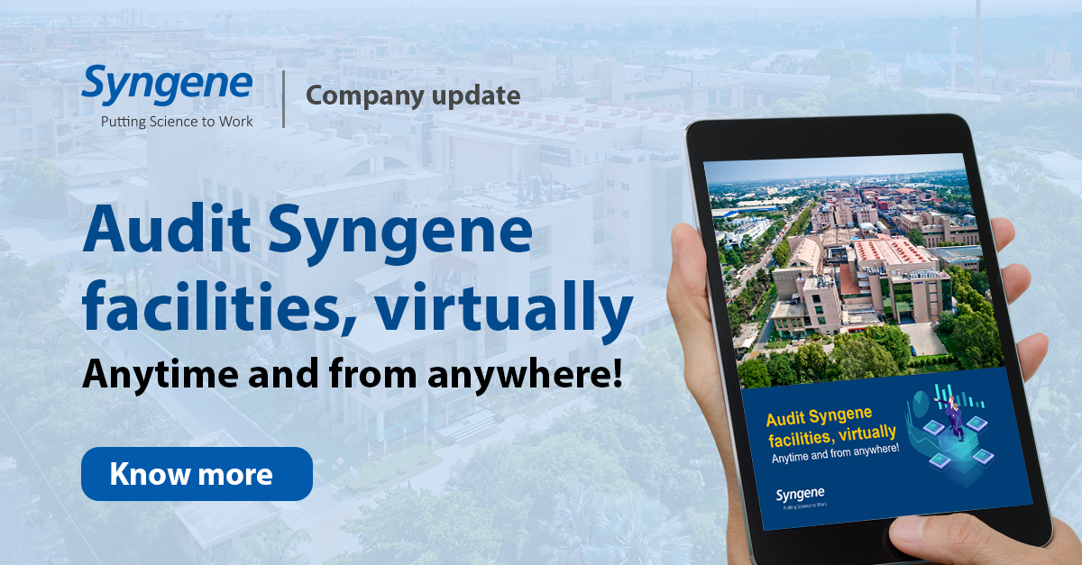SyngeneIntl's tweet photo. With several successful virtual #audits to its credit, Syngene is enabling #clients experience its capability &amp; infrastructure without physically visiting the site. 
To know more or request a #virtualaudit click👉https://t.co/XmwQY88dun
#InstaVisit #COVID19 #Biopharma #CDMO #CRO https://t.co/bl8uT7NT1T