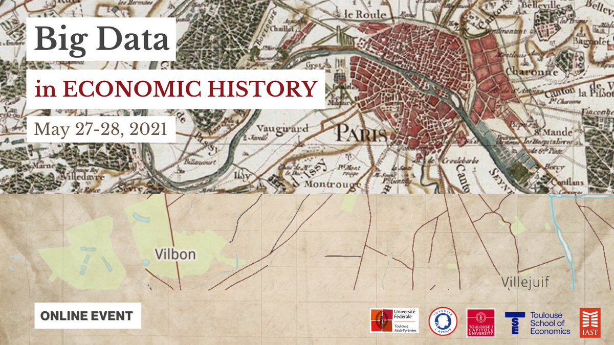 📅Save the date🖋️May 27-28 🎙️ Online conference on #BigData in Economic #History Are you interested in Big Data in History? Join leading scholars in the field of economic history and other related #socialsciences and #humanities for this 2-day event! bit.ly/2PQIXnN 1/2