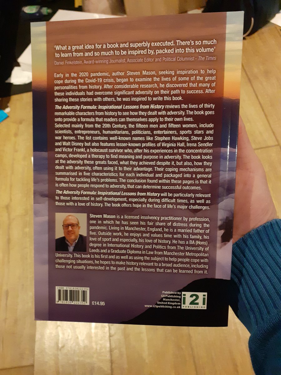 "What a great idea for a book and superbly executed. There’s so much to learn from and so much to be inspired by, packed into this volume’.  Thanks <a href="/Dannythefink/">Daniel Finkelstein</a> for your kind words for my new book #theadversityformula which is out today. amzn.to/38q5YEC