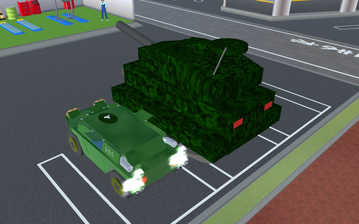 Murchielago1's tweet photo. #サクラスクールシミュレーター
やまたろさんの装甲車の隣に自作の戦車置いてみた（笑）😎
小道具の設置数に余裕があれば追加ダウンロードしてこんな事もできるのかw😊 https://t.co/302bZzihL2