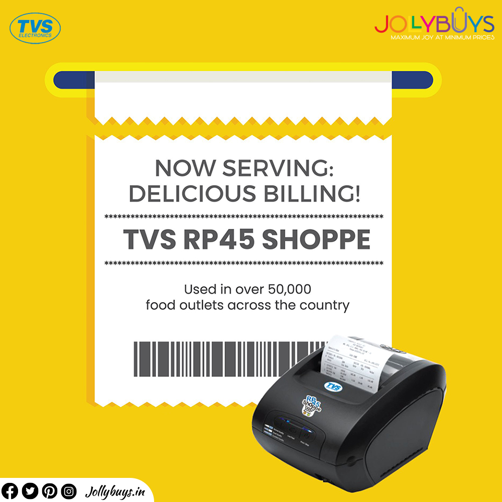 Printing made easier…..
The TVS Thermal Receipt Printer is the ideal single station thermal printer for retail environments. 
#printer #thermalprinting #tvsprinter #projector #technology #printmaking #jollybuys #officesupplies #onlineshopping
jollybuys.in/electronics/co…