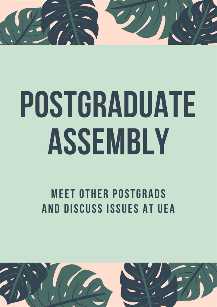 pg(su) - supporting phd students who teach (@ueasu_pg) on Twitter photo Join other postgrads next Wednesday at 15:30 for a catch-up and to discuss issues currently affecting the postgraduate community at UEA. 
Everyone's welcome, there's no formal agenda so you can bring any items for discussion! 
Join the meeting here: bit.ly/2OE4peR Join other postgrads next Wednesday at 15:30 for a catch-up and to discuss issues currently affecting the postgraduate community at UEA. 
Everyone's welcome, there's no formal agenda so you can bring any items for discussion! 
Join the meeting here: bit.ly/2OE4peR