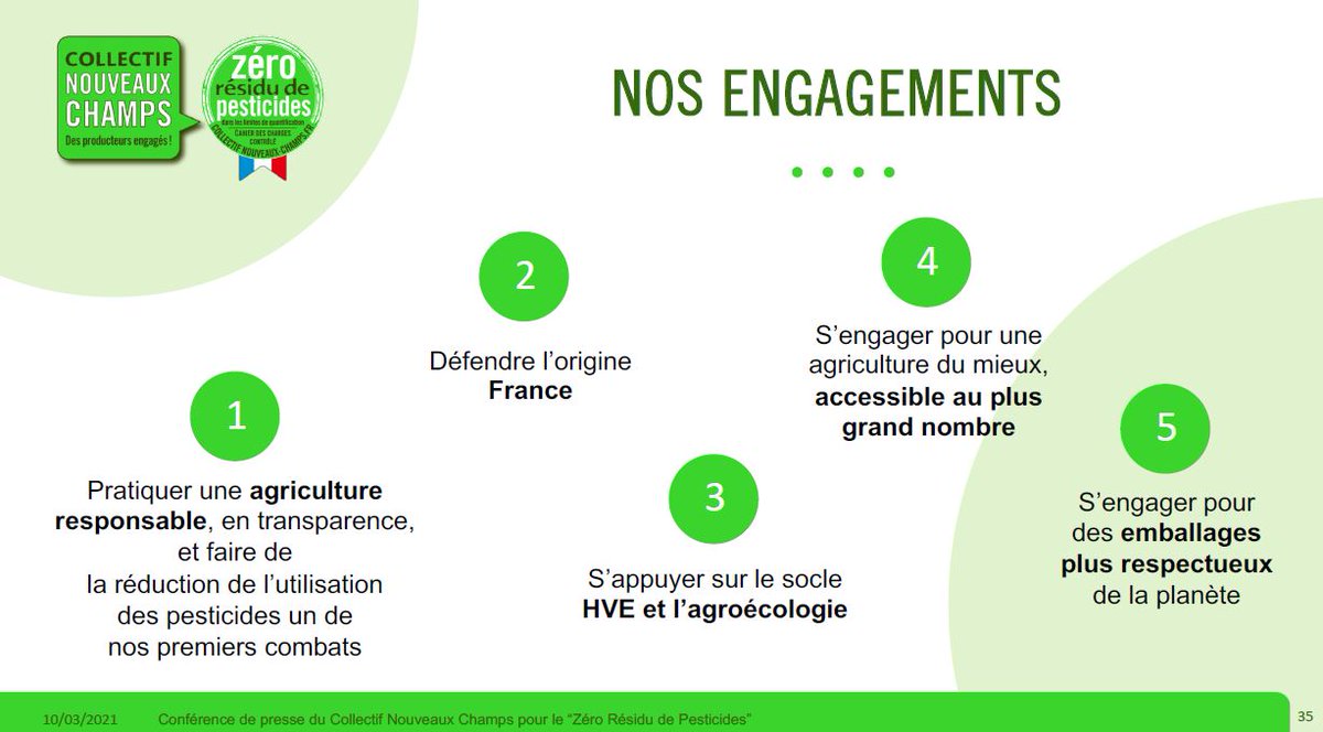 Nos 5 engagements : Responsabilité, Origine France, HVE et agroécologie, accessibilité, emballages respectueux de la planète  #pointpresseCNC